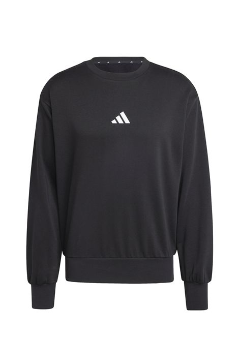 Adidas Essentials Feelcozy Fleece Crewneck Sweatshirt Black Men ADIDAS CORE | Sweatshirts | JE3794-